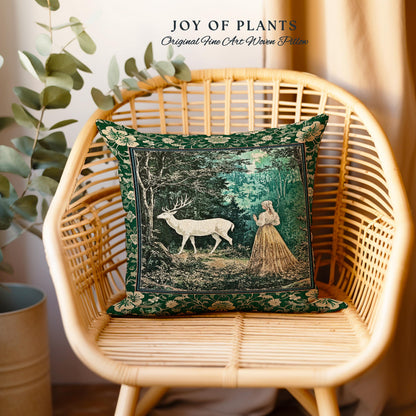 Dreamy Fairytale Forest Woven Tapestry Pillow Decorative Throw Cushion