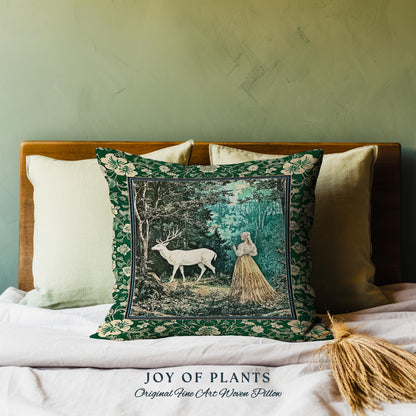 Dreamy Fairytale Forest Woven Tapestry Pillow Decorative Throw Cushion