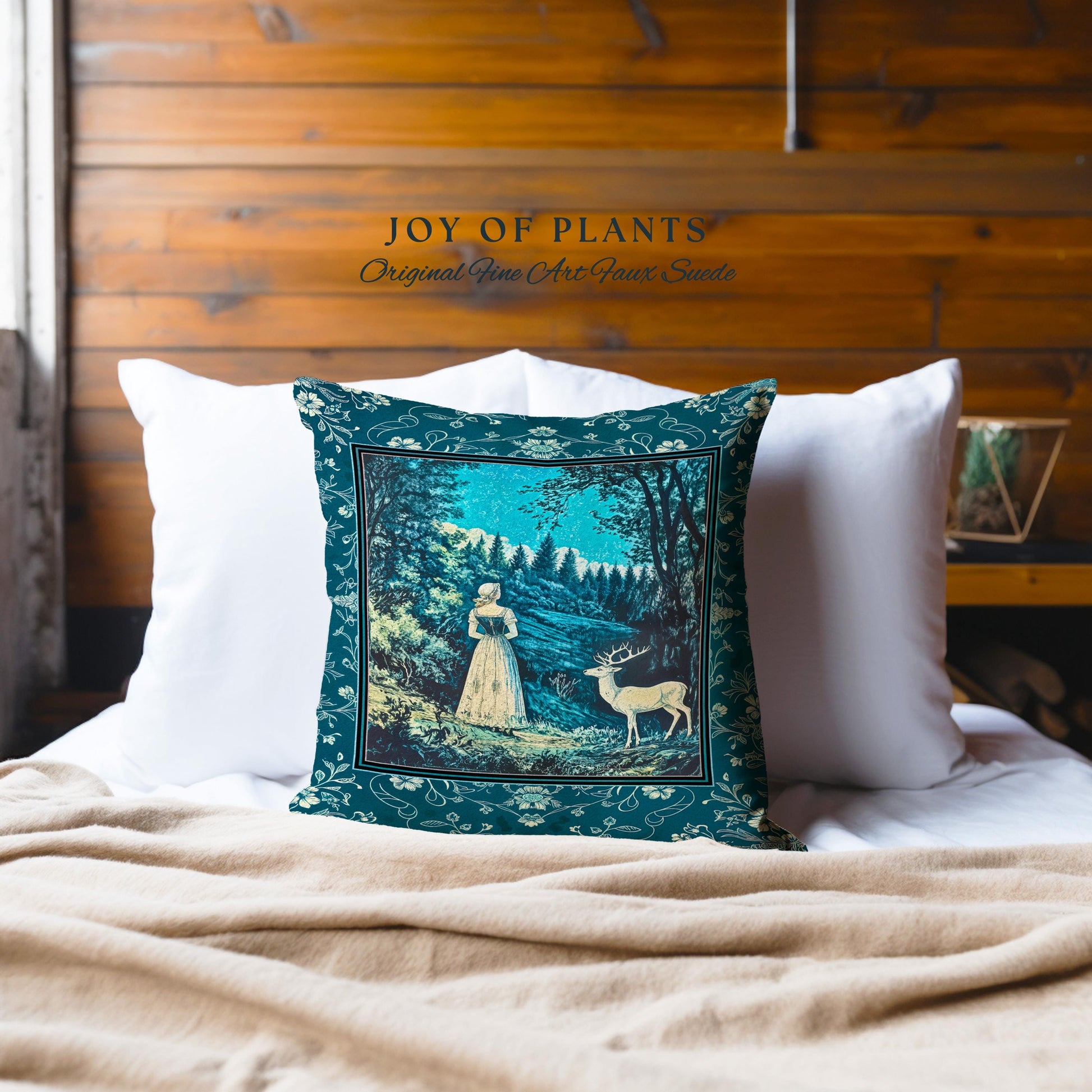 Cerulean Cottagecore Landscape Tapestry Pillow Decorative Throw Cushion