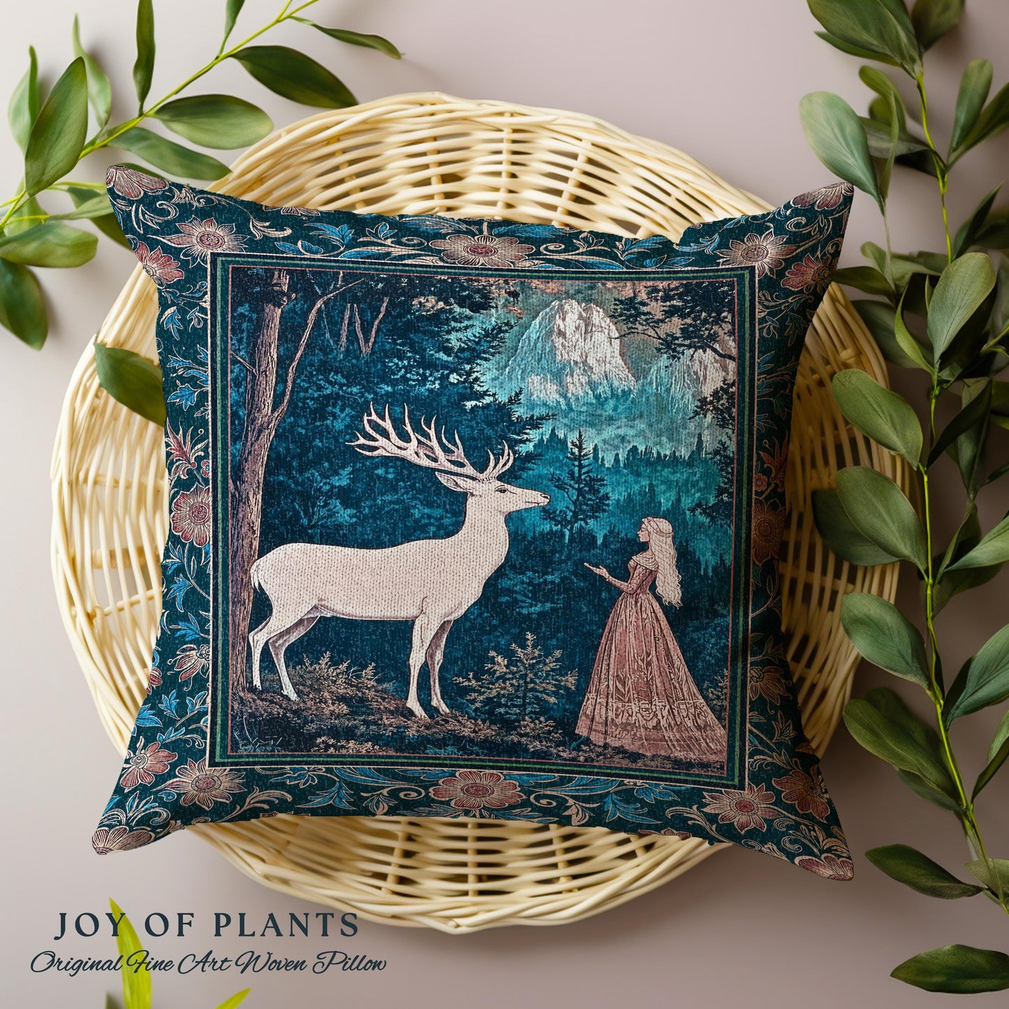 Ancient Forest Spirits Woodland Decorative Cushion Tapestry Throw Pillow