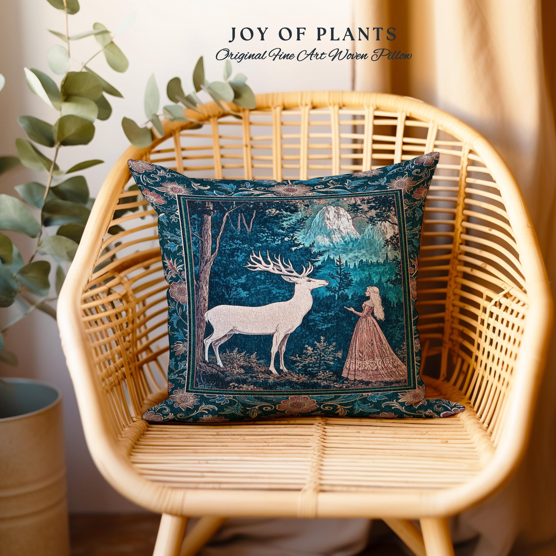 Ancient Forest Spirits Woodland Decorative Cushion Tapestry Throw Pillow