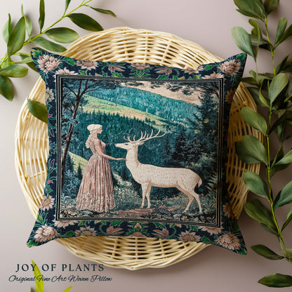 Victorian Floral Fantasy Throw Pillow Decorative Tapestry Throw Cushion