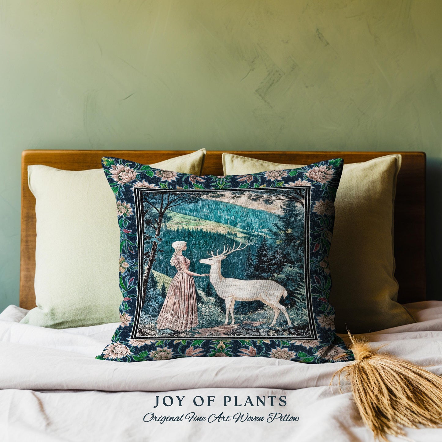 Victorian Floral Fantasy Throw Pillow Decorative Tapestry Throw Cushion