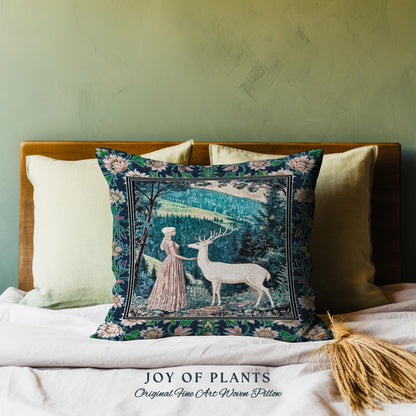 Victorian Floral Fantasy Throw Pillow Decorative Tapestry Throw Cushion