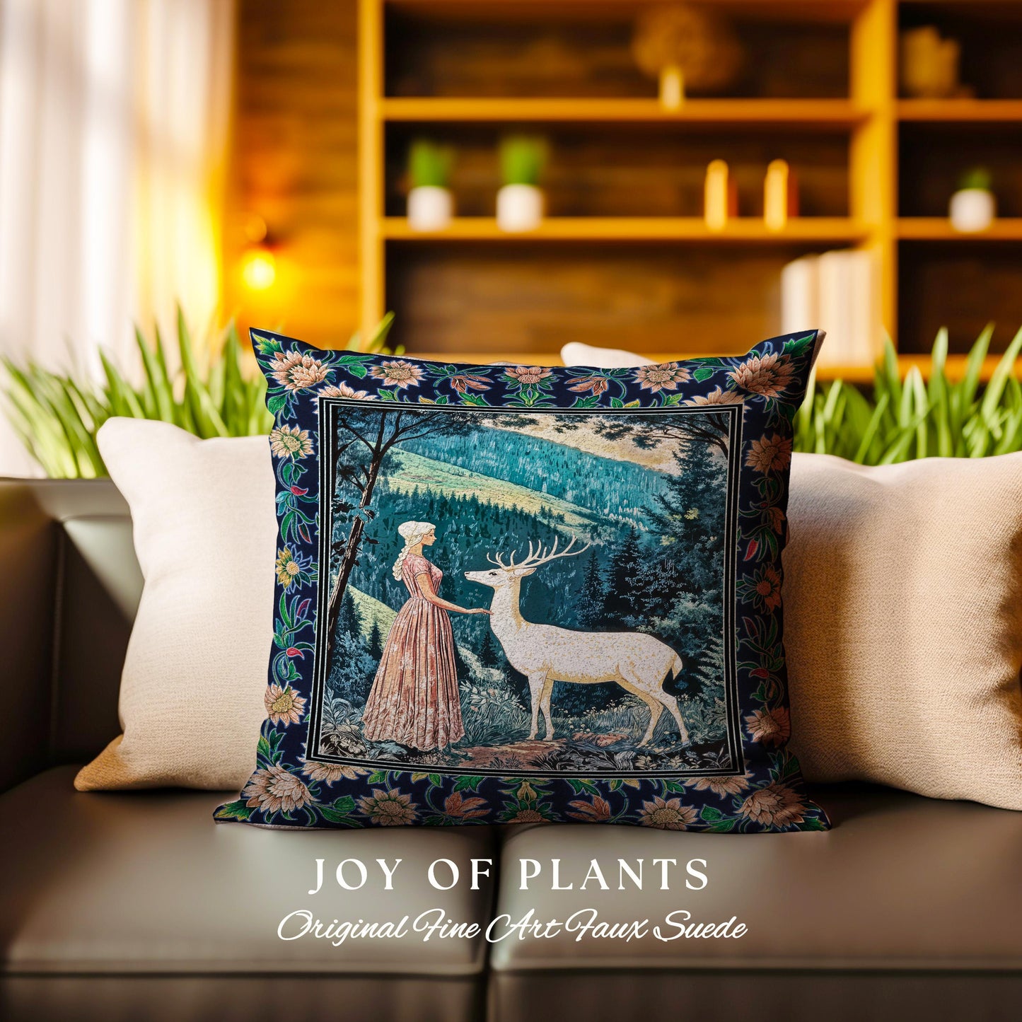 Victorian Floral Fantasy Throw Pillow Decorative Tapestry Throw Cushion