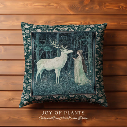 Medieval Princess Woodland Magic Decorative Cushion Tapestry Throw Pillow