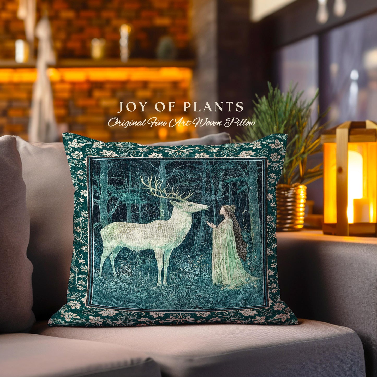 Medieval Princess Woodland Magic Decorative Cushion Tapestry Throw Pillow