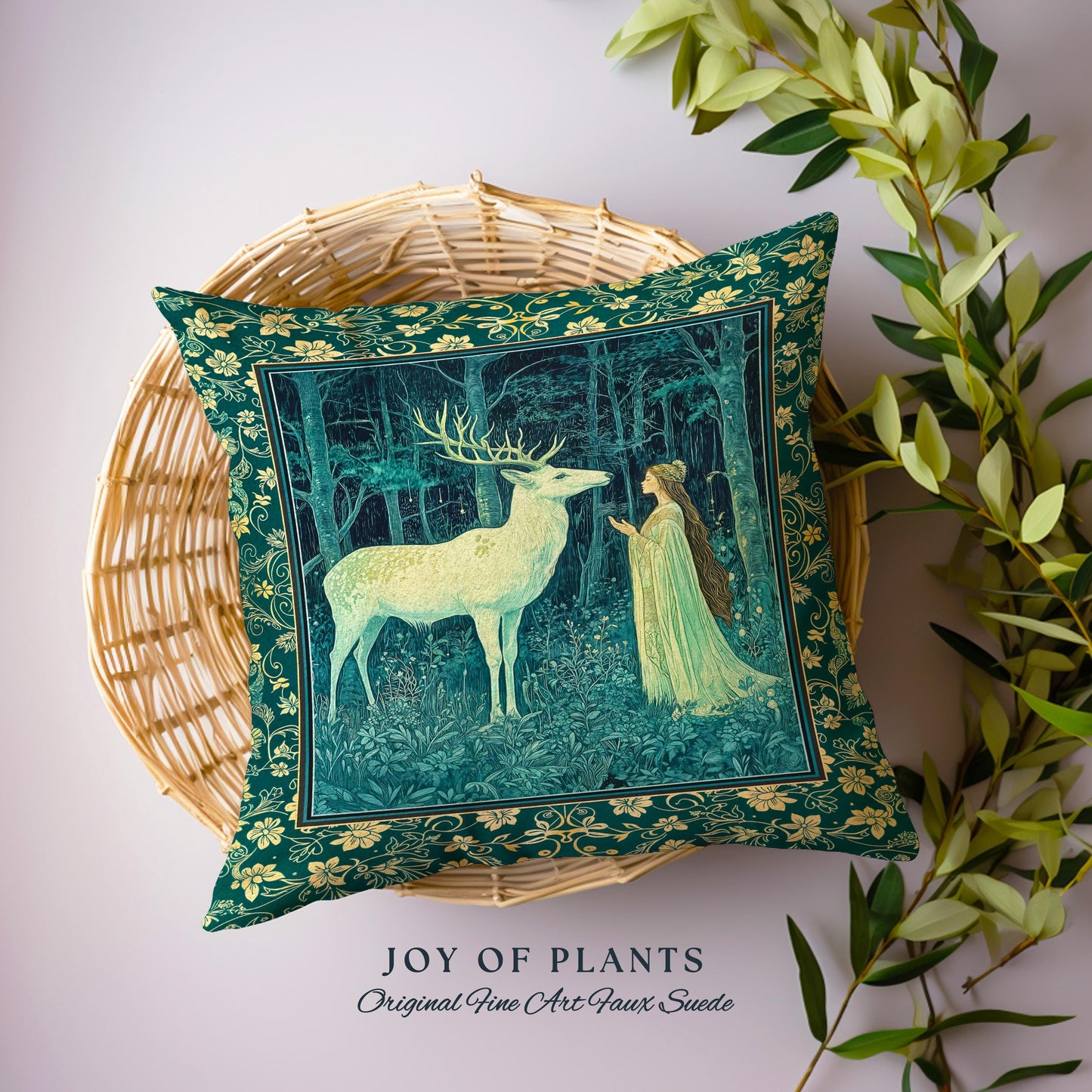 Medieval Princess Woodland Magic Decorative Cushion Tapestry Throw Pillow