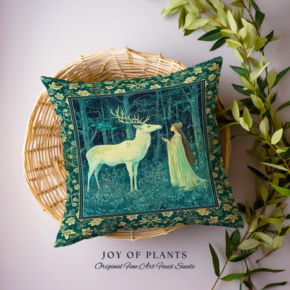 Medieval Princess Woodland Magic Decorative Cushion Tapestry Throw Pillow