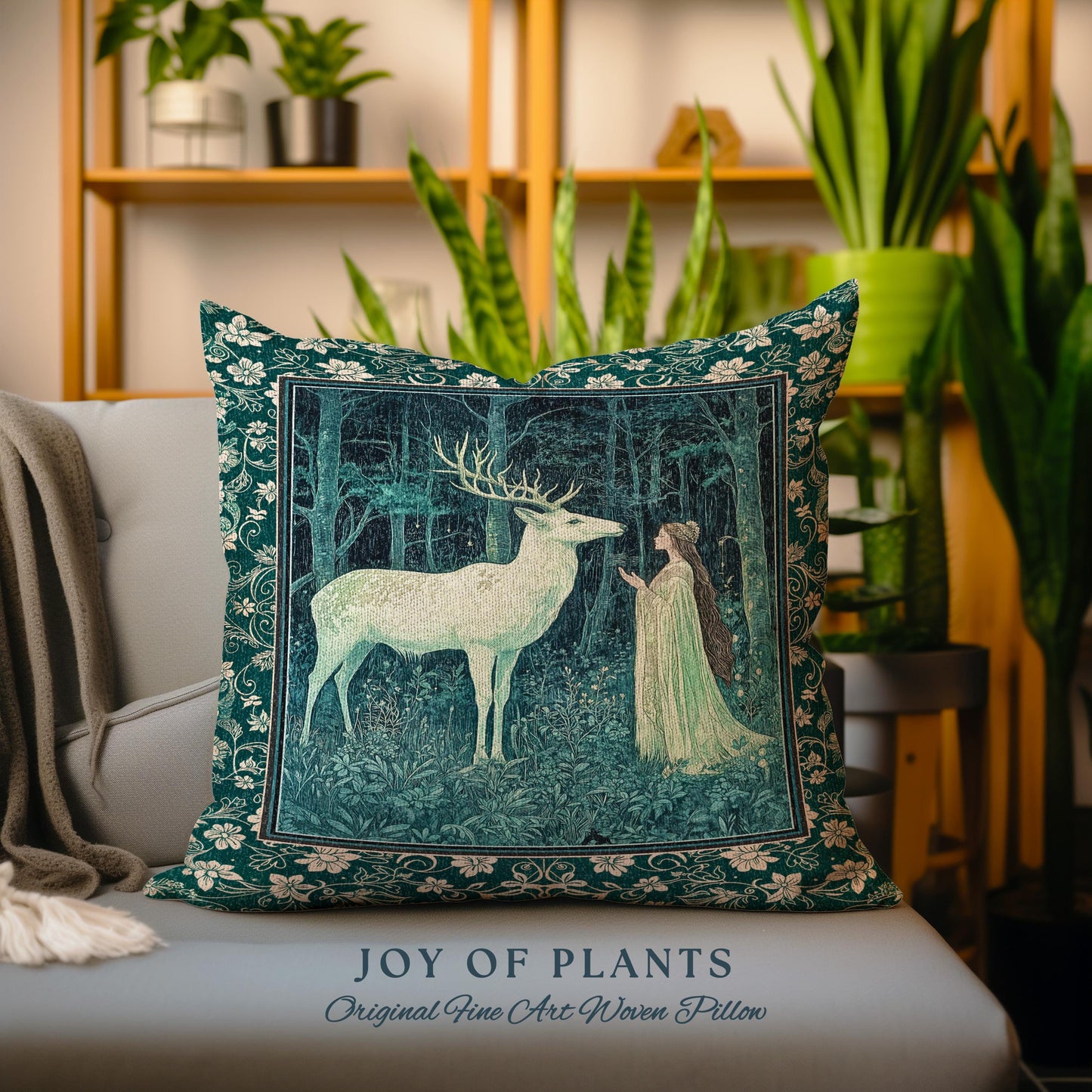 Medieval Princess Woodland Magic Decorative Cushion Tapestry Throw Pillow