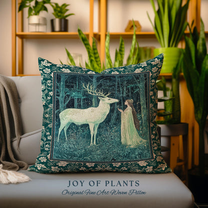 Medieval Princess Woodland Magic Decorative Cushion Tapestry Throw Pillow