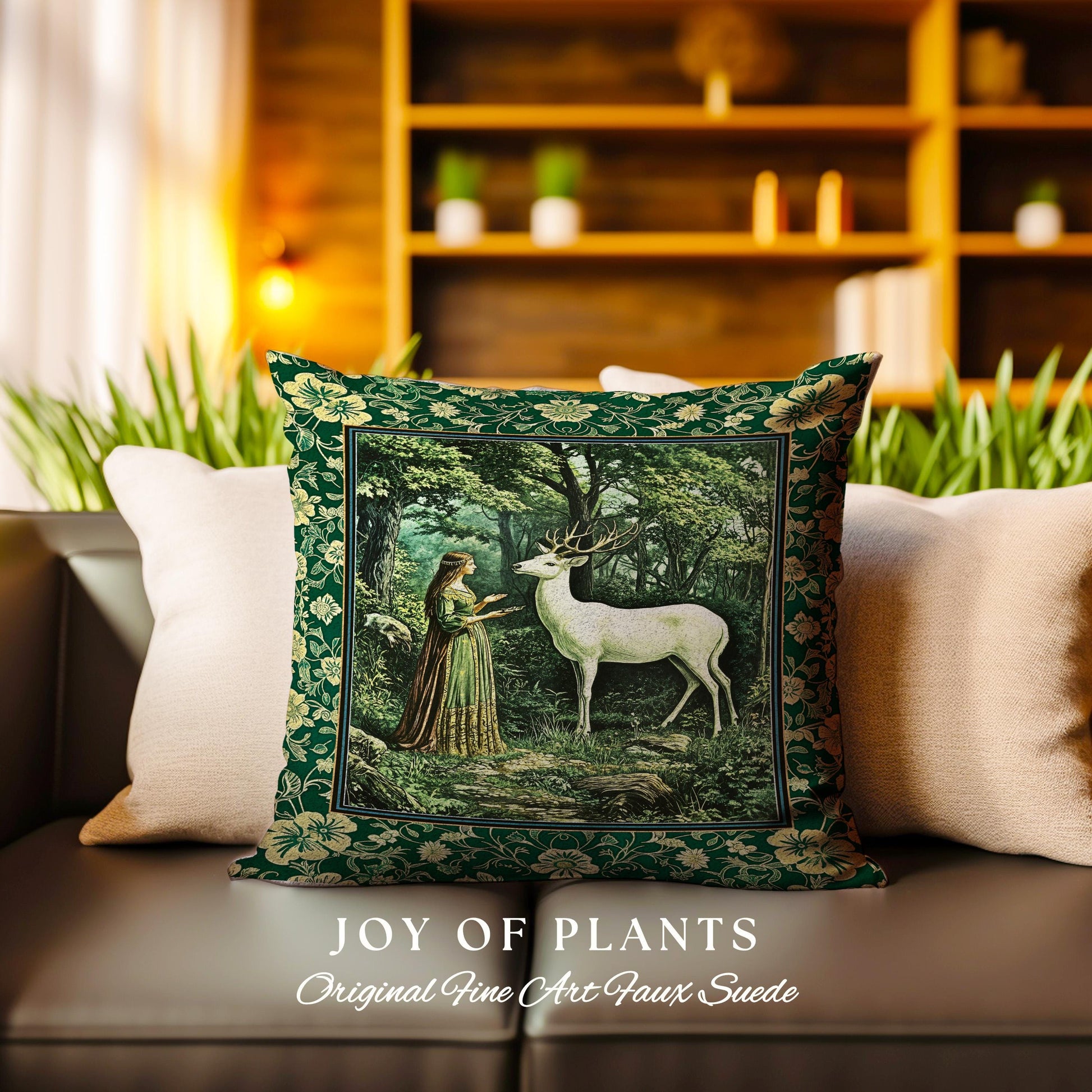 Lush Woodland Folklore Tapestry Pillow Decorative Throw Cushion