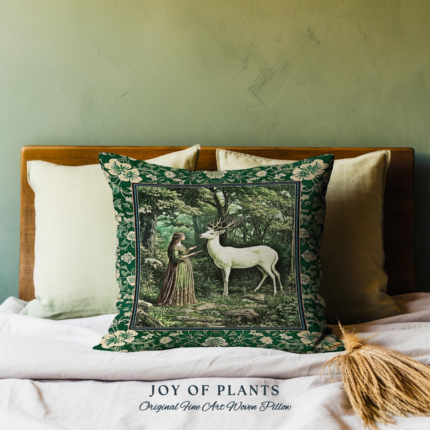 Lush Woodland Folklore Tapestry Pillow Decorative Throw Cushion