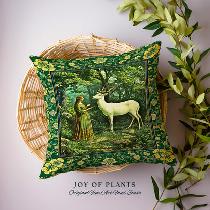 Lush Woodland Folklore Tapestry Pillow Decorative Throw Cushion