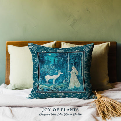 Moonlit Fairytale Mystic Throw Pillow Decorative Tapestry Throw Cushion