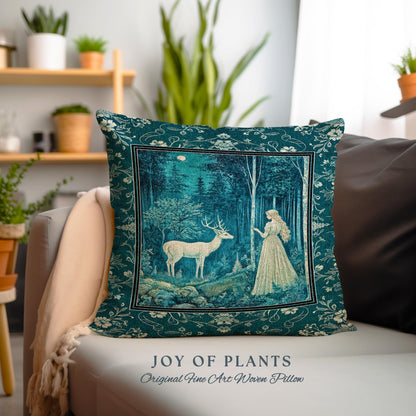 Moonlit Fairytale Mystic Throw Pillow Decorative Tapestry Throw Cushion