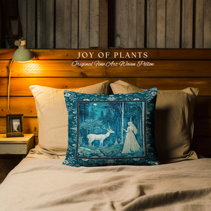Moonlit Fairytale Mystic Throw Pillow Decorative Tapestry Throw Cushion