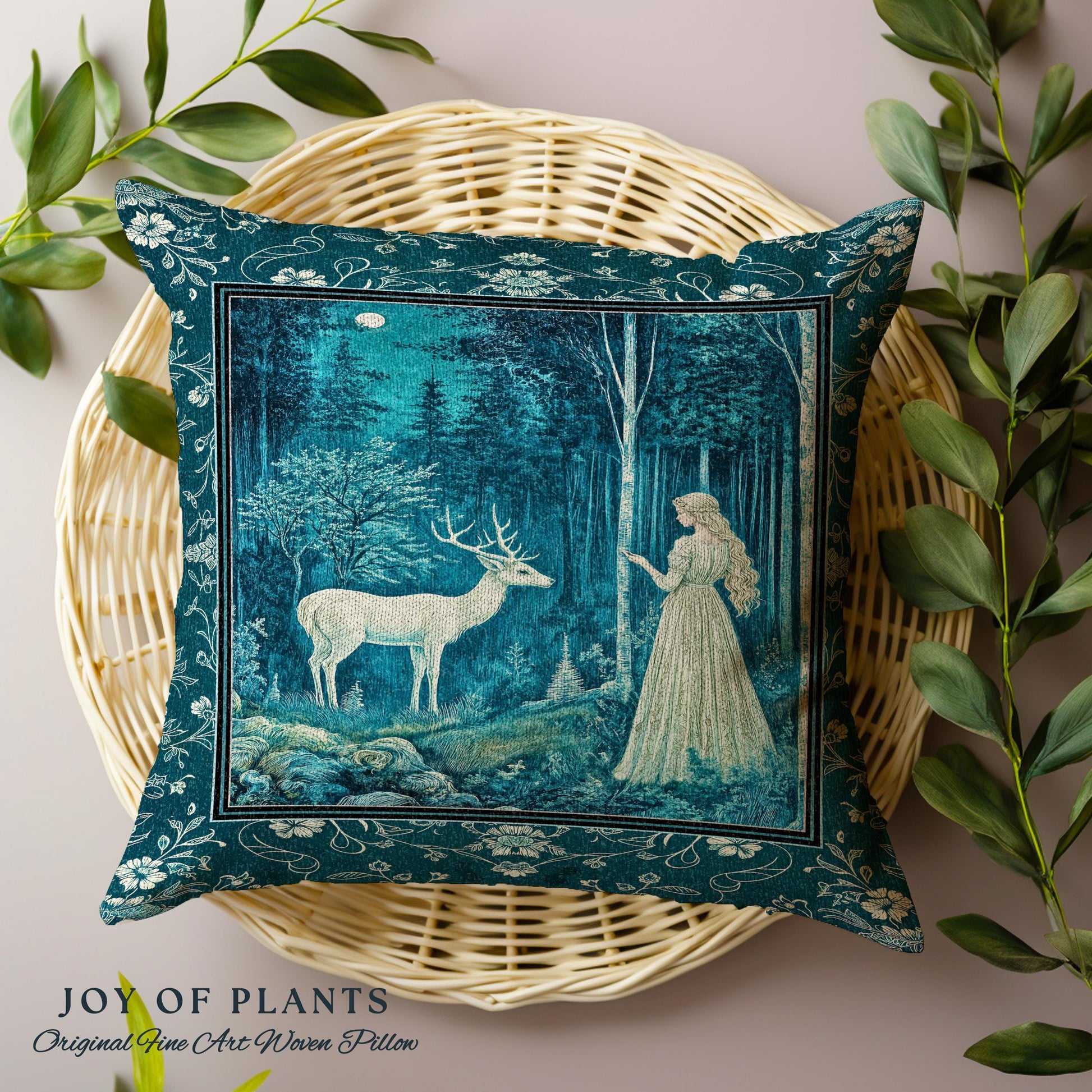 Moonlit Fairytale Mystic Throw Pillow Decorative Tapestry Throw Cushion