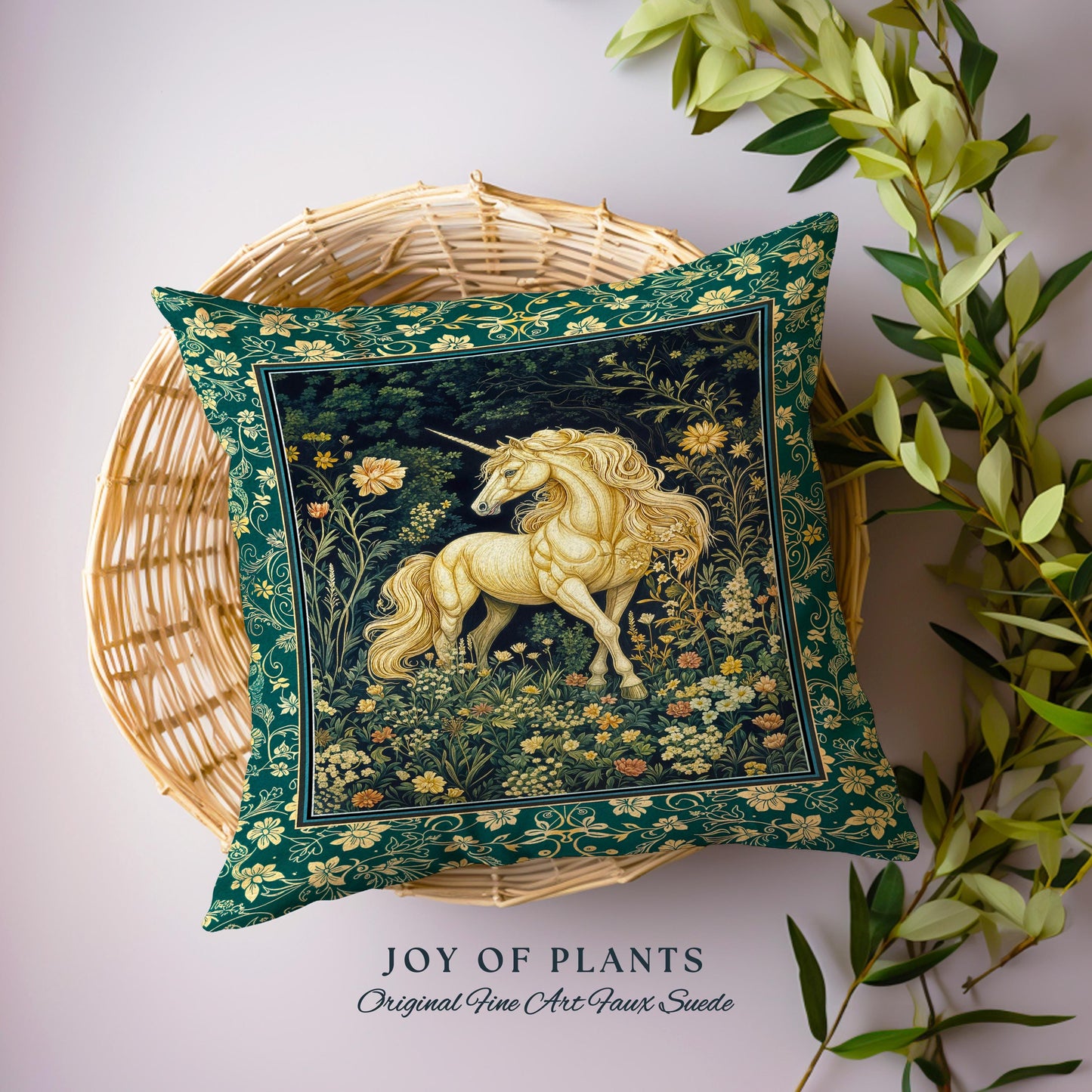 Magic Medieval Unicorn Decorative Cushion Tapestry Throw Pillow