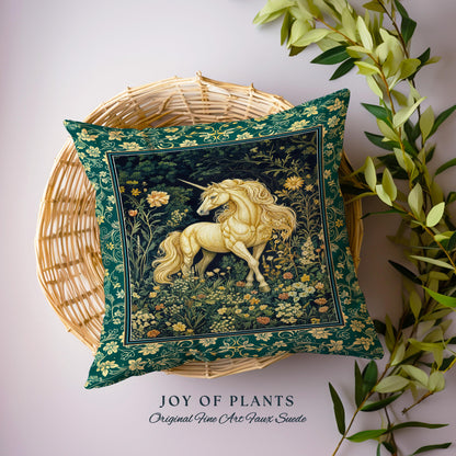 Magic Medieval Unicorn Decorative Cushion Tapestry Throw Pillow