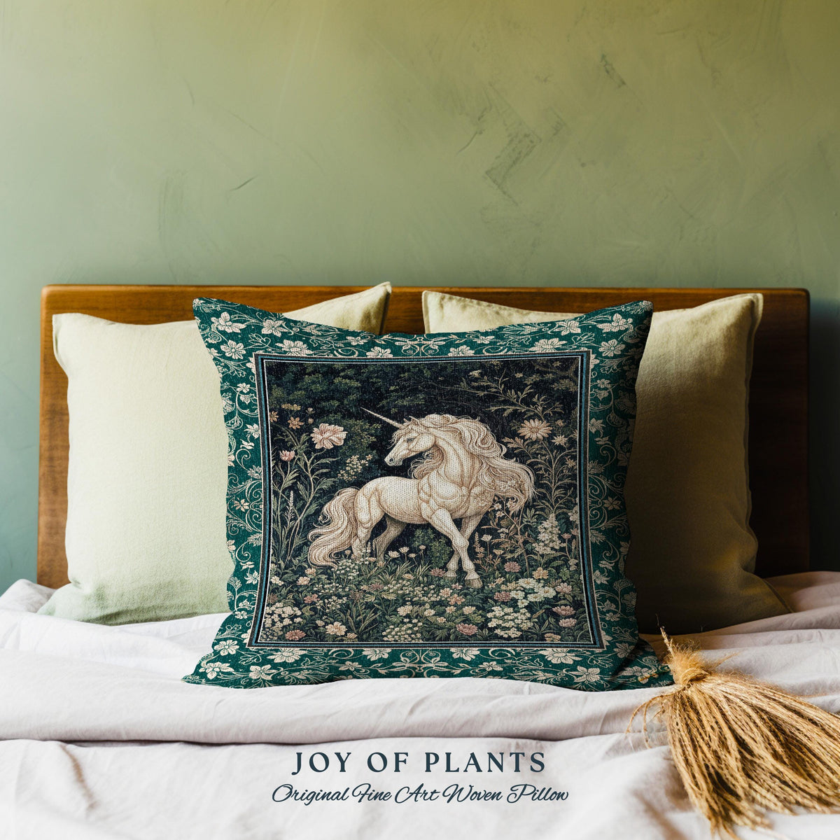 Magic Medieval Unicorn Decorative Cushion Tapestry Throw Pillow