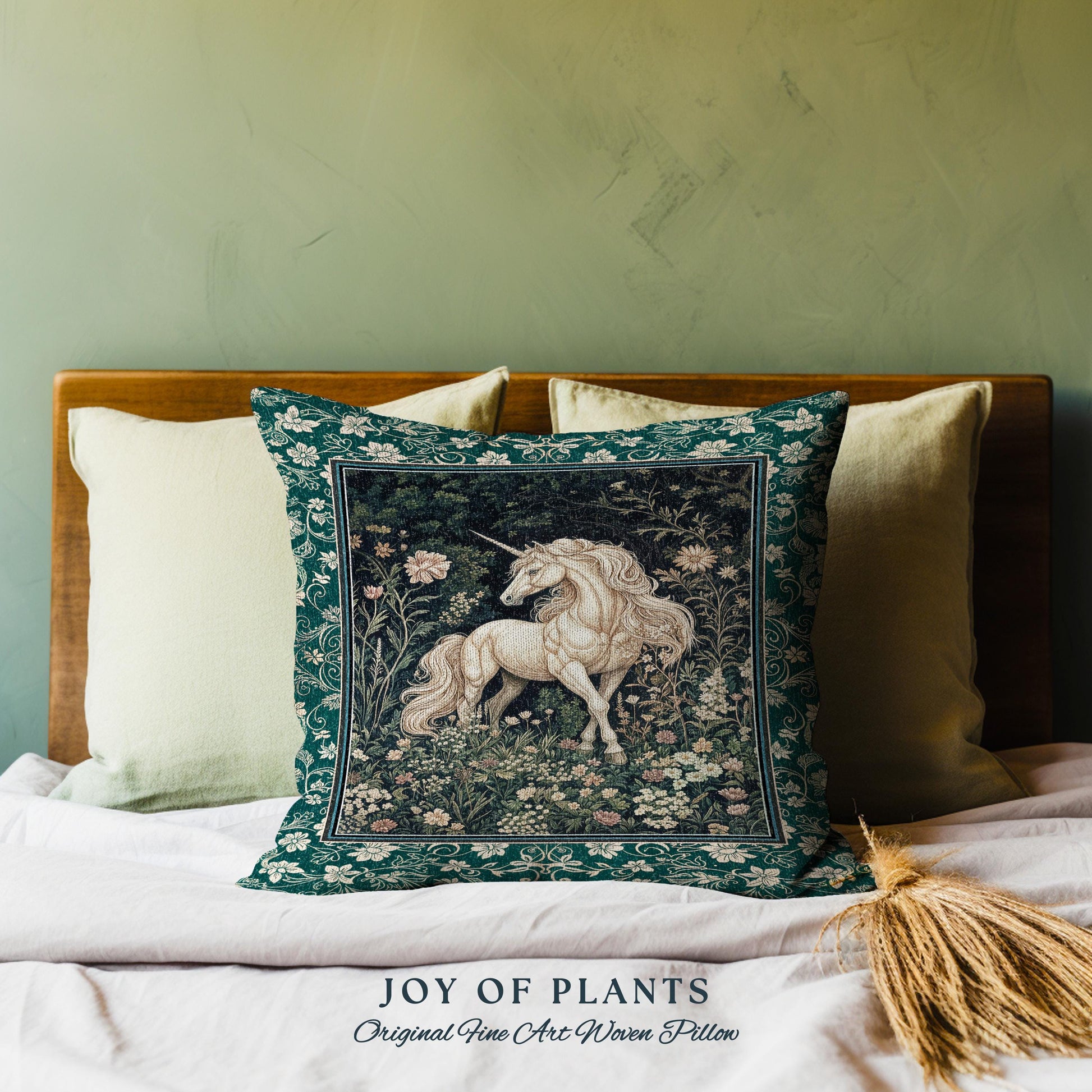 Magic Medieval Unicorn Decorative Cushion Tapestry Throw Pillow