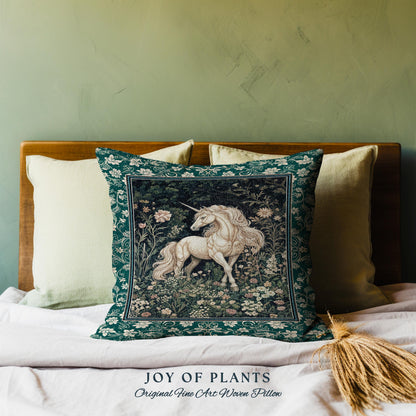 Magic Medieval Unicorn Decorative Cushion Tapestry Throw Pillow