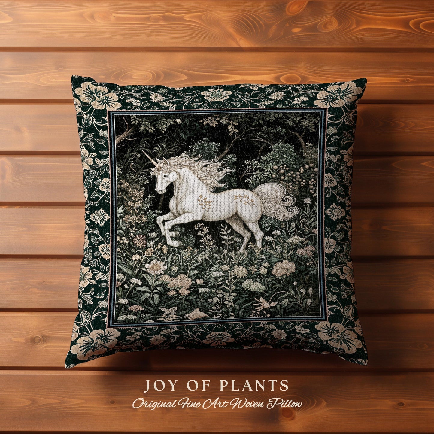 Earthy Ethereal Unicorn Tapestry Pillow Decorative Throw Cushion
