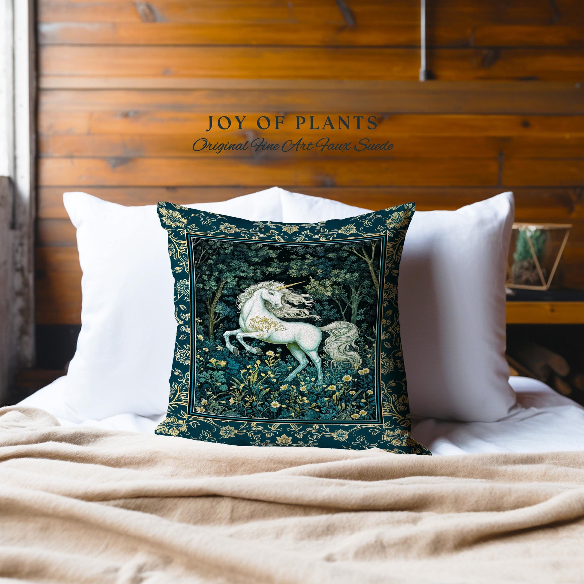 Enchanted Meadow Unicorn Decorative Cushion Tapestry Throw Pillow