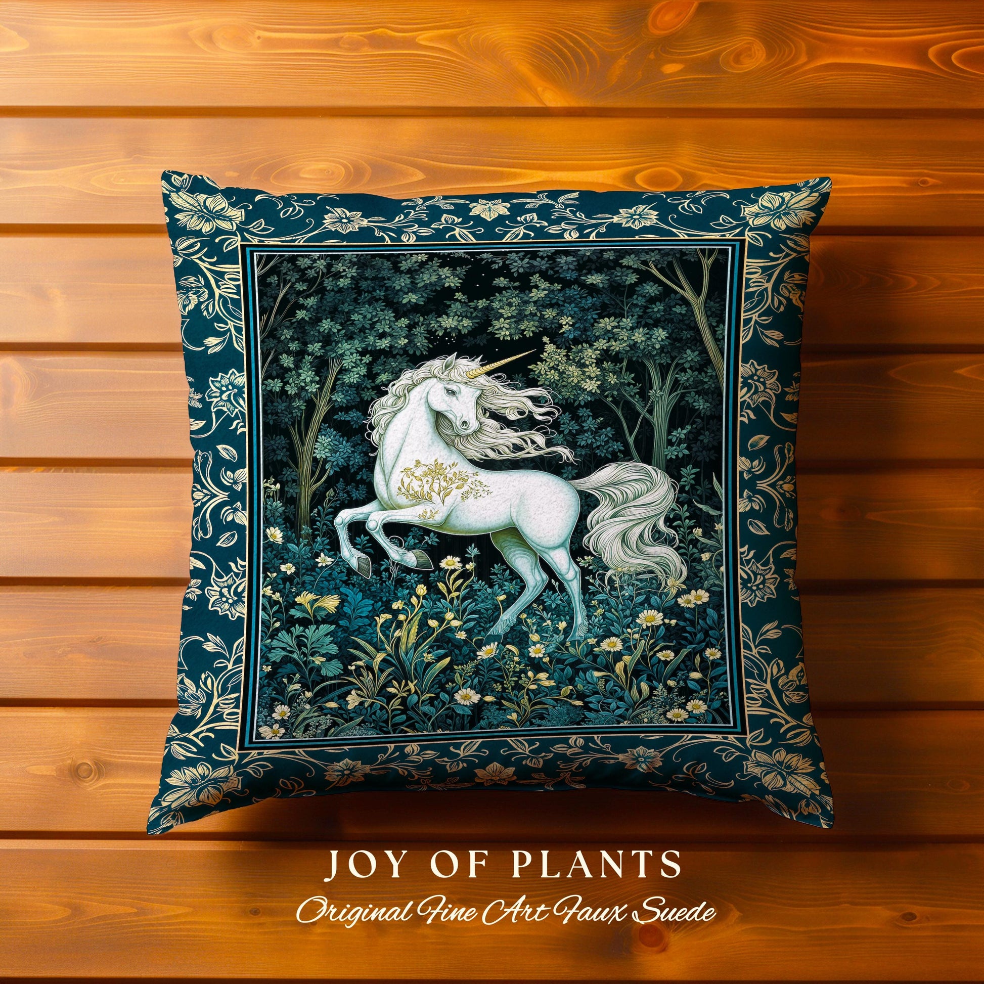 Enchanted Meadow Unicorn Decorative Cushion Tapestry Throw Pillow