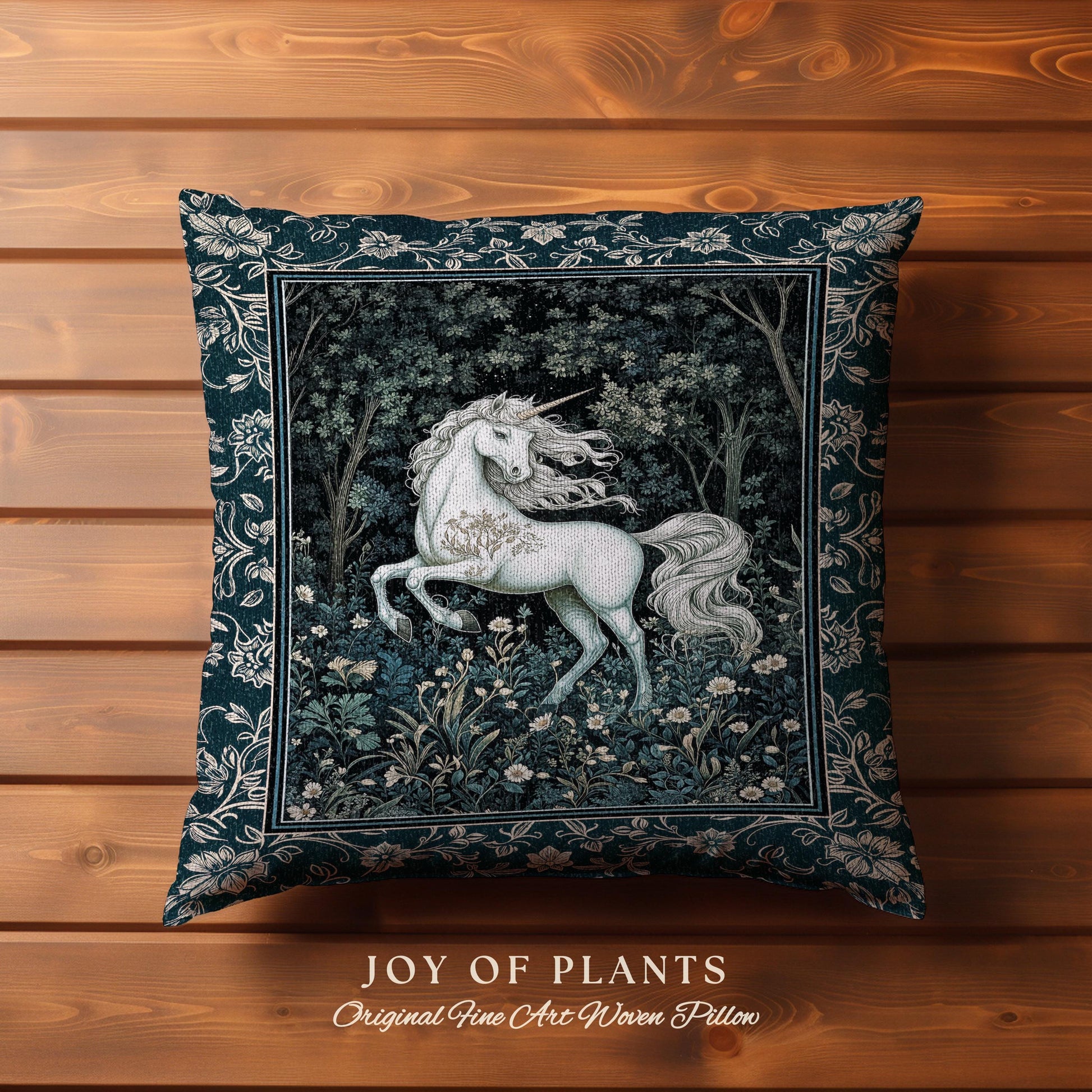 Enchanted Meadow Unicorn Decorative Cushion Tapestry Throw Pillow