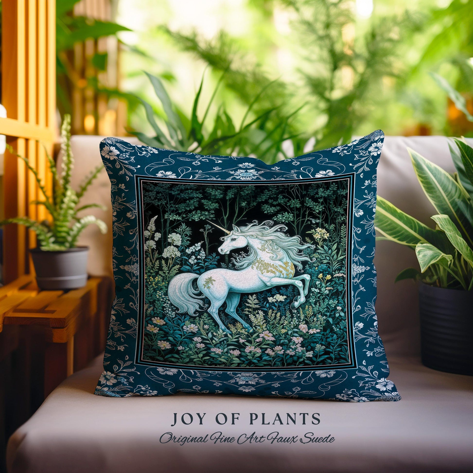 Midnight Magic Unicorn Tapestry Pillow Decorative Throw Cushion