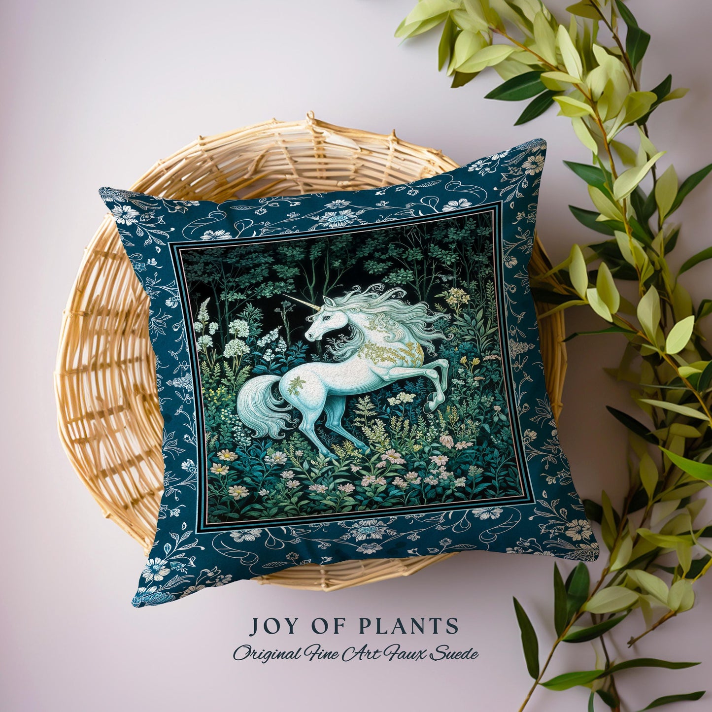 Midnight Magic Unicorn Tapestry Pillow Decorative Throw Cushion