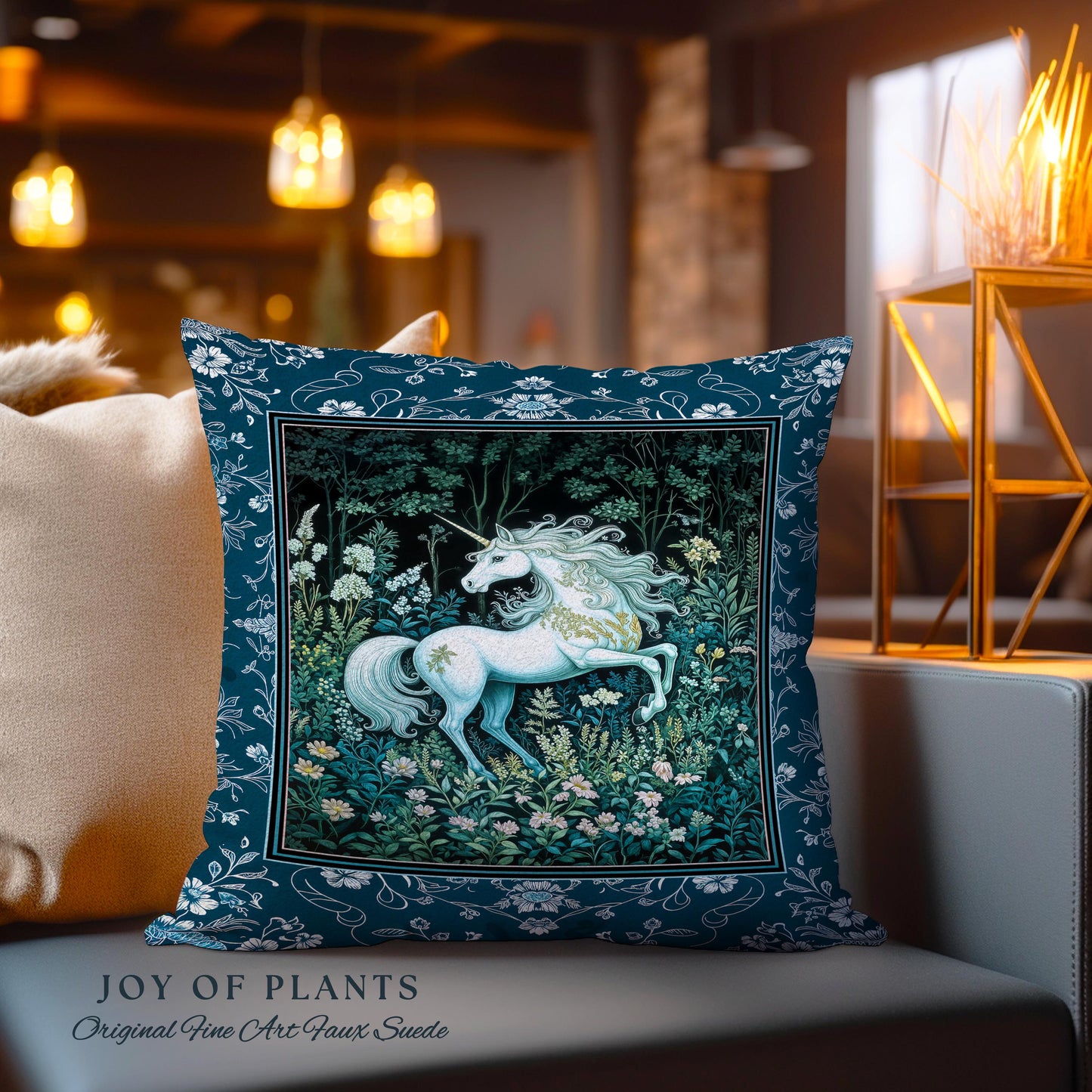 Midnight Magic Unicorn Tapestry Pillow Decorative Throw Cushion