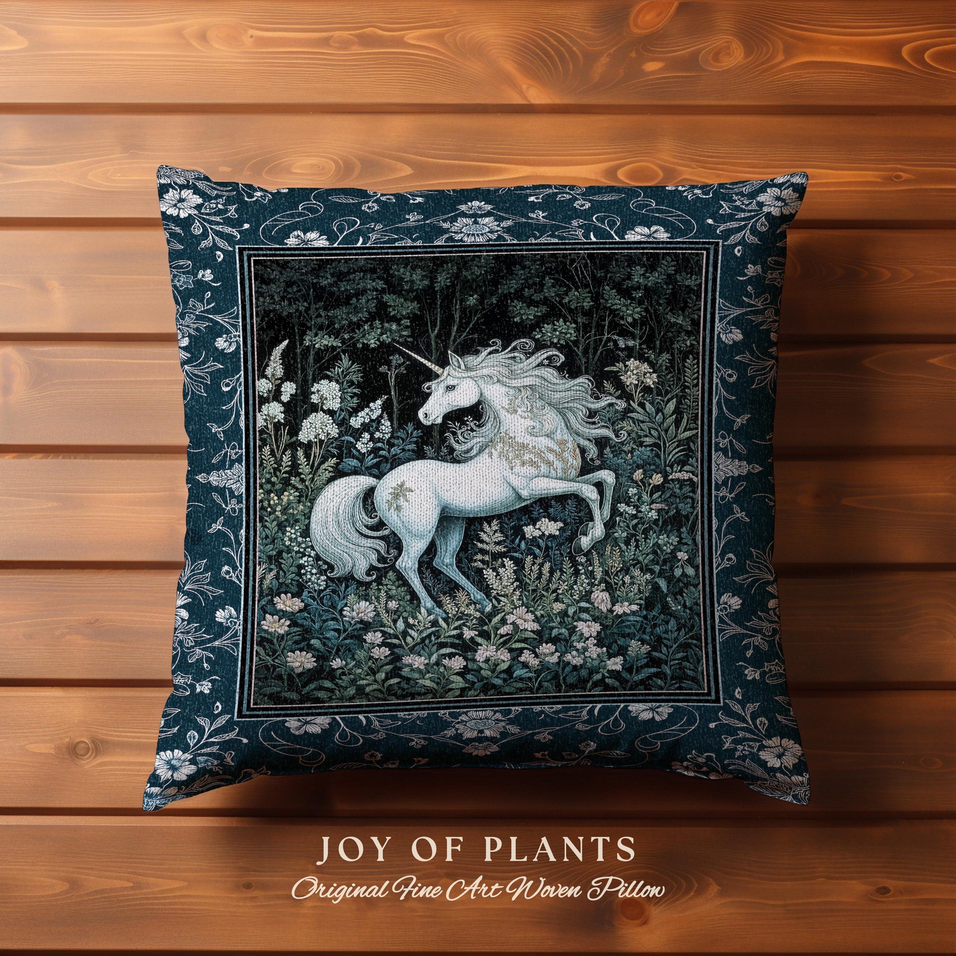 Midnight Magic Unicorn Tapestry Pillow Decorative Throw Cushion
