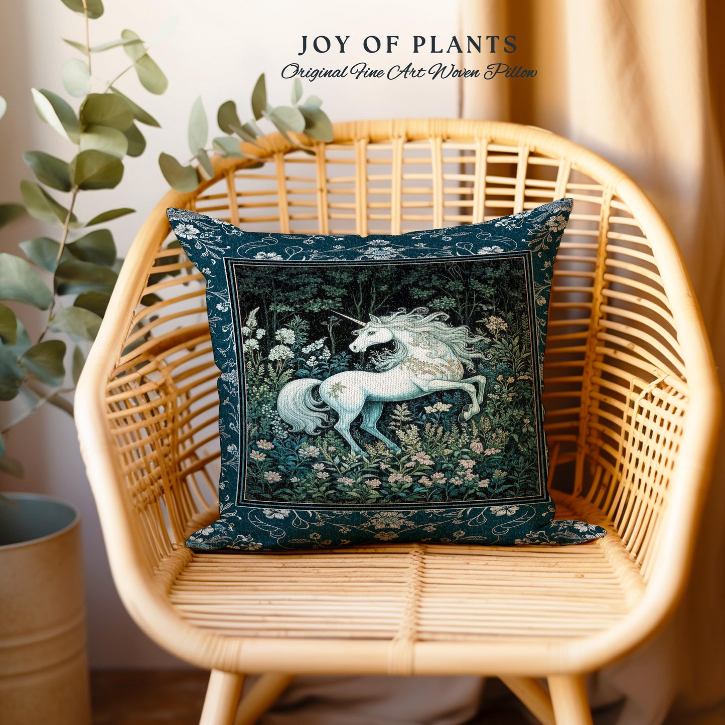 Midnight Magic Unicorn Tapestry Pillow Decorative Throw Cushion