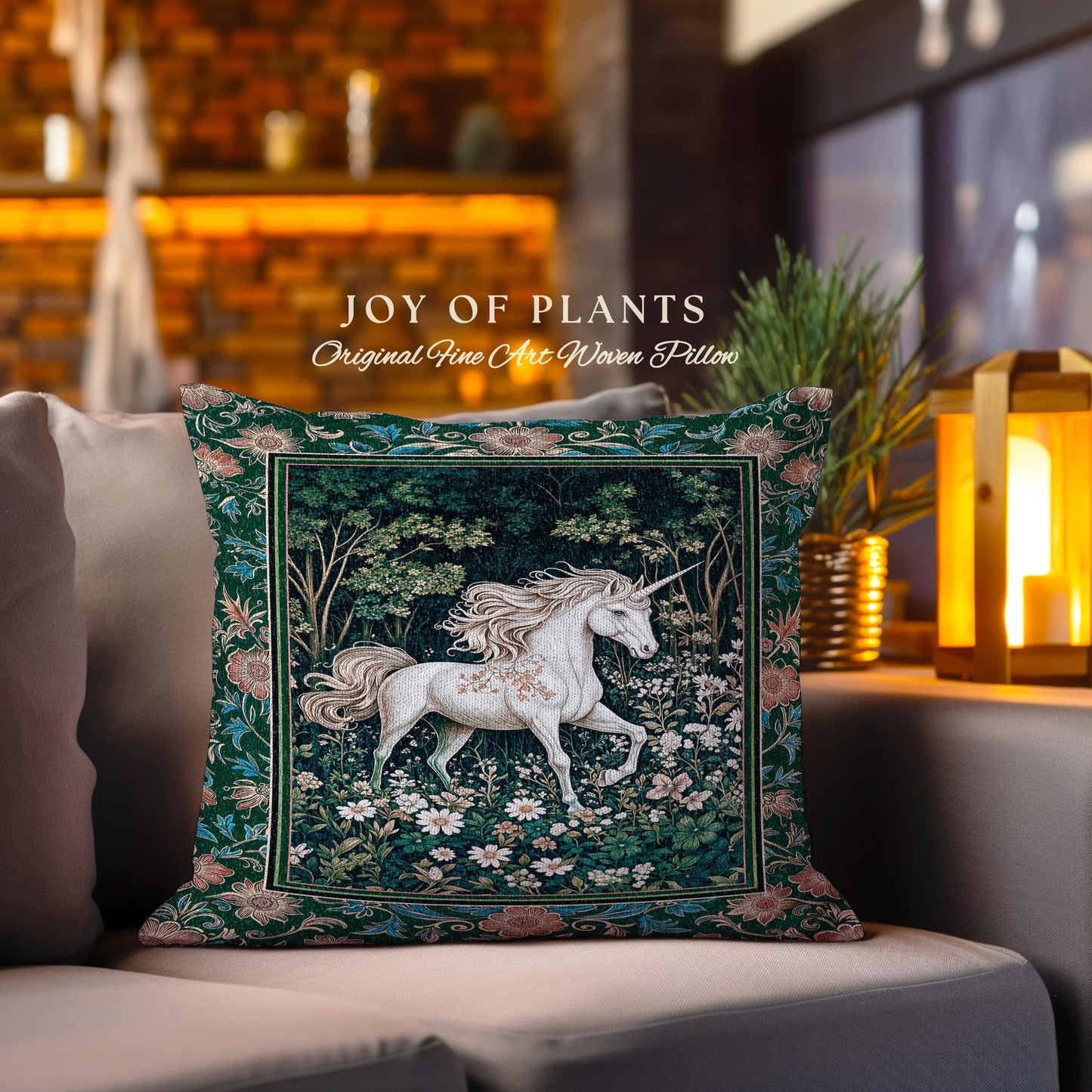 Storybook Aesthetic Mystic Unicorn Decorative Cushion Tapestry Throw Pillow