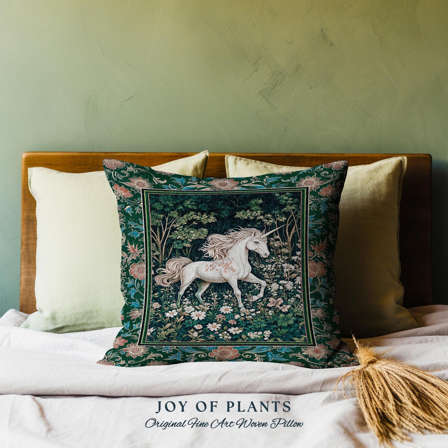 Storybook Aesthetic Mystic Unicorn Decorative Cushion Tapestry Throw Pillow