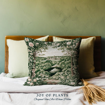 Castle Landscape Botanical Decorative Cushion Tapestry Throw Pillow