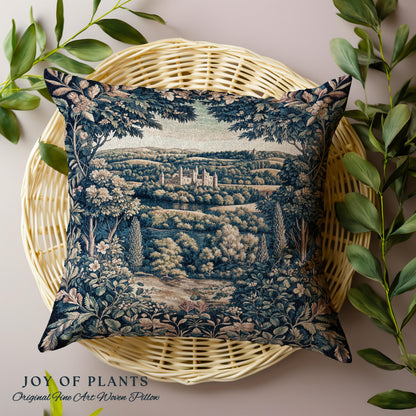 Elegant Rococo Landscape Botanical Tapestry Pillow Decorative Throw Cushion