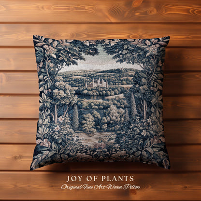Elegant Rococo Landscape Botanical Tapestry Pillow Decorative Throw Cushion