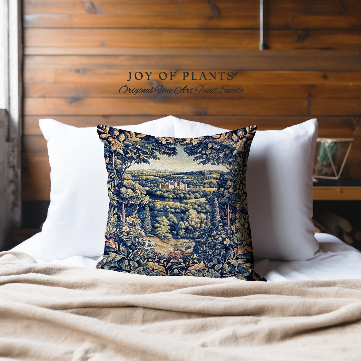 Elegant Rococo Landscape Botanical Tapestry Pillow Decorative Throw Cushion
