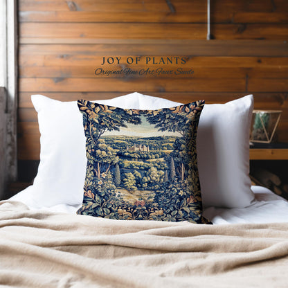 Elegant Rococo Landscape Botanical Tapestry Pillow Decorative Throw Cushion
