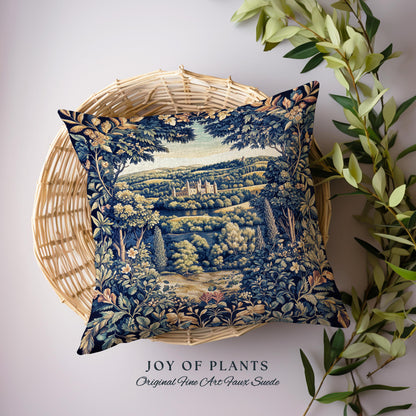 Elegant Rococo Landscape Botanical Tapestry Pillow Decorative Throw Cushion