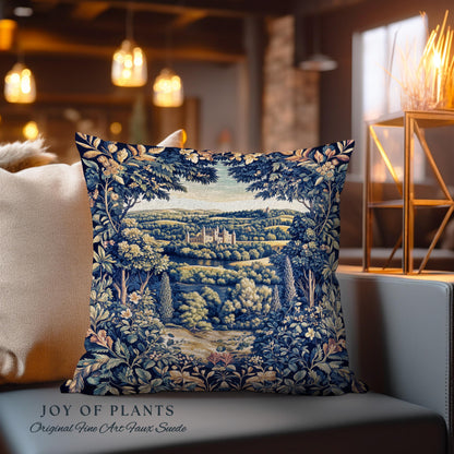 Elegant Rococo Landscape Botanical Tapestry Pillow Decorative Throw Cushion