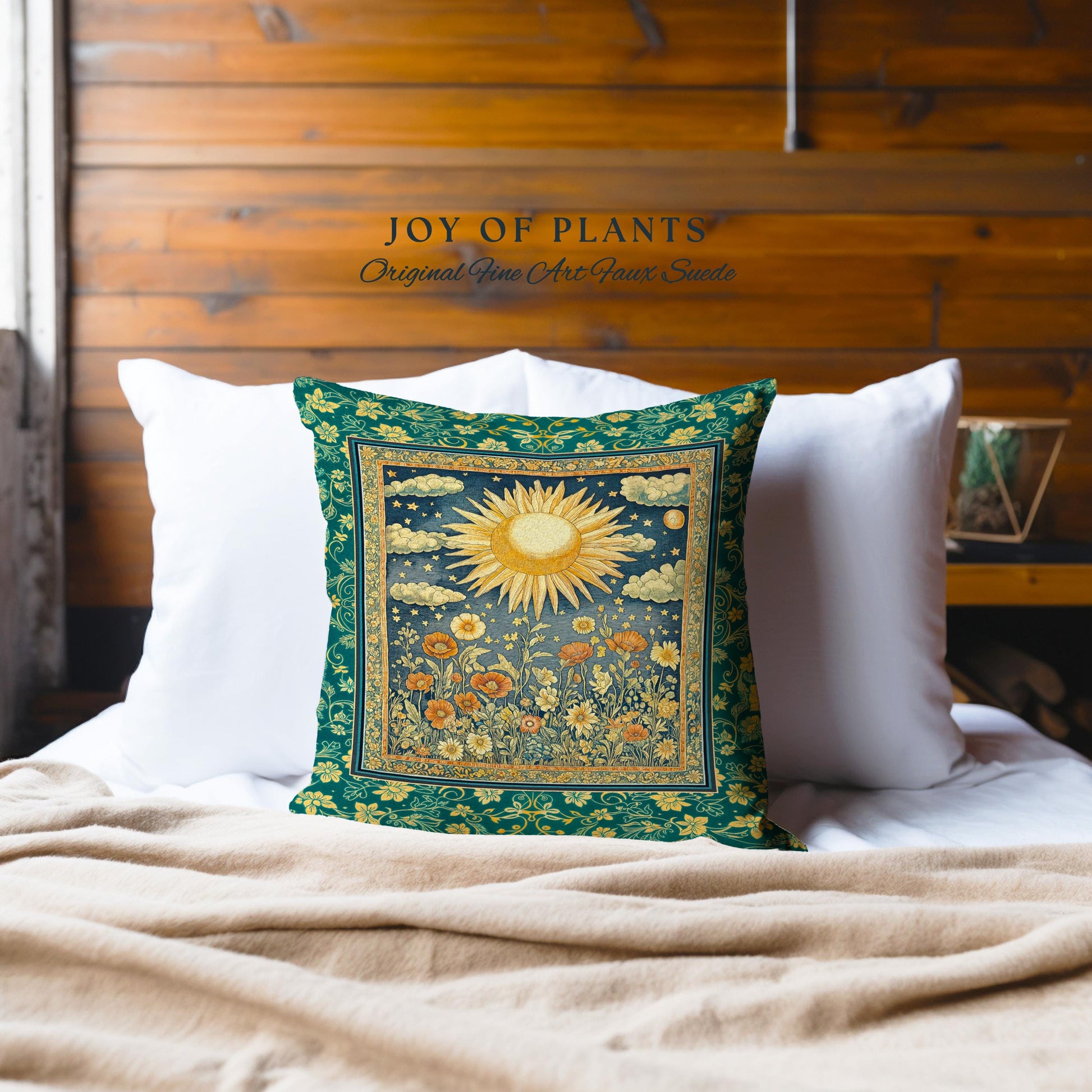 Maximalist Sun Goddess Decorative Tree Cushion Tapestry Throw Pillow