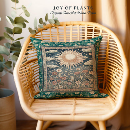 Maximalist Sun Goddess Decorative Tree Cushion Tapestry Throw Pillow