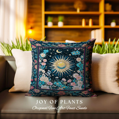 Celestial Sun Rustic Decorative Cushion Tapestry Throw Pillow