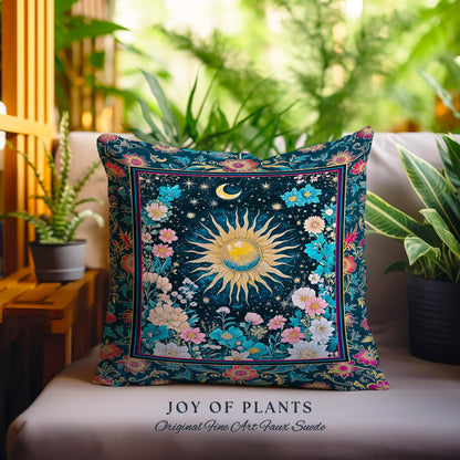 Celestial Sun Rustic Decorative Cushion Tapestry Throw Pillow