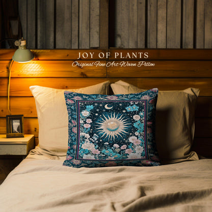 Celestial Sun Rustic Decorative Cushion Tapestry Throw Pillow